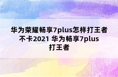 华为荣耀畅享7plus怎样打王者不卡2021 华为畅享7plus打王者